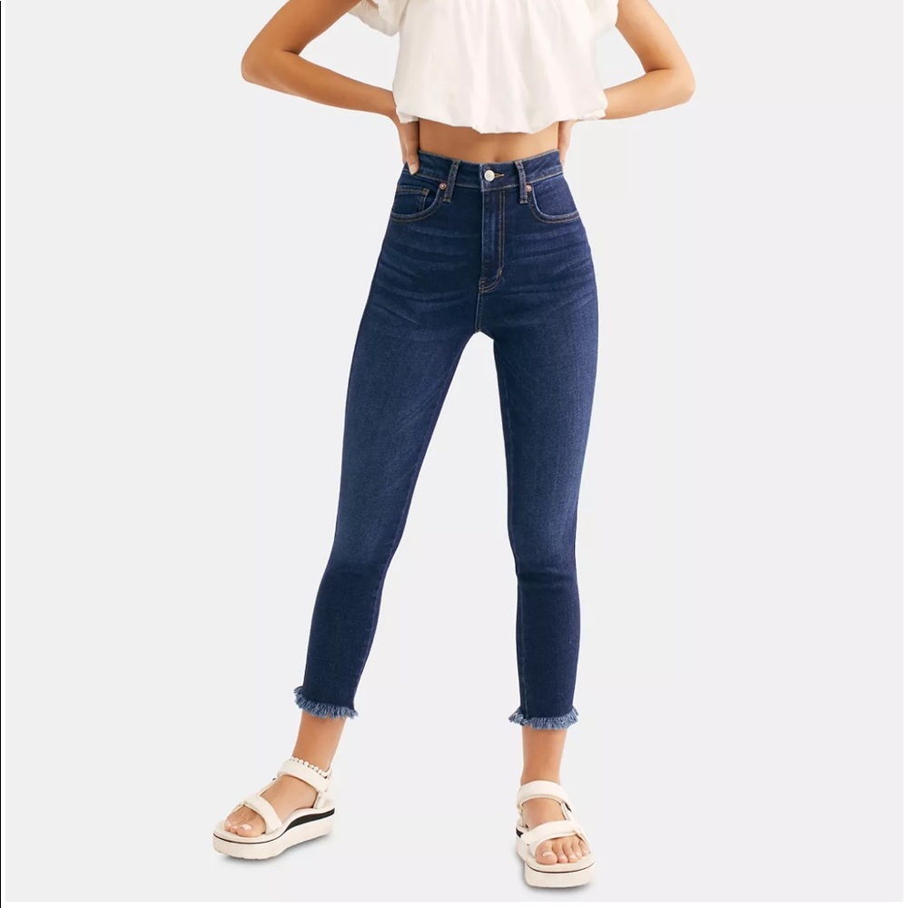 Free People - We the Free - Raw High Rise Jegging - Size 28 - Color Deep Indigo